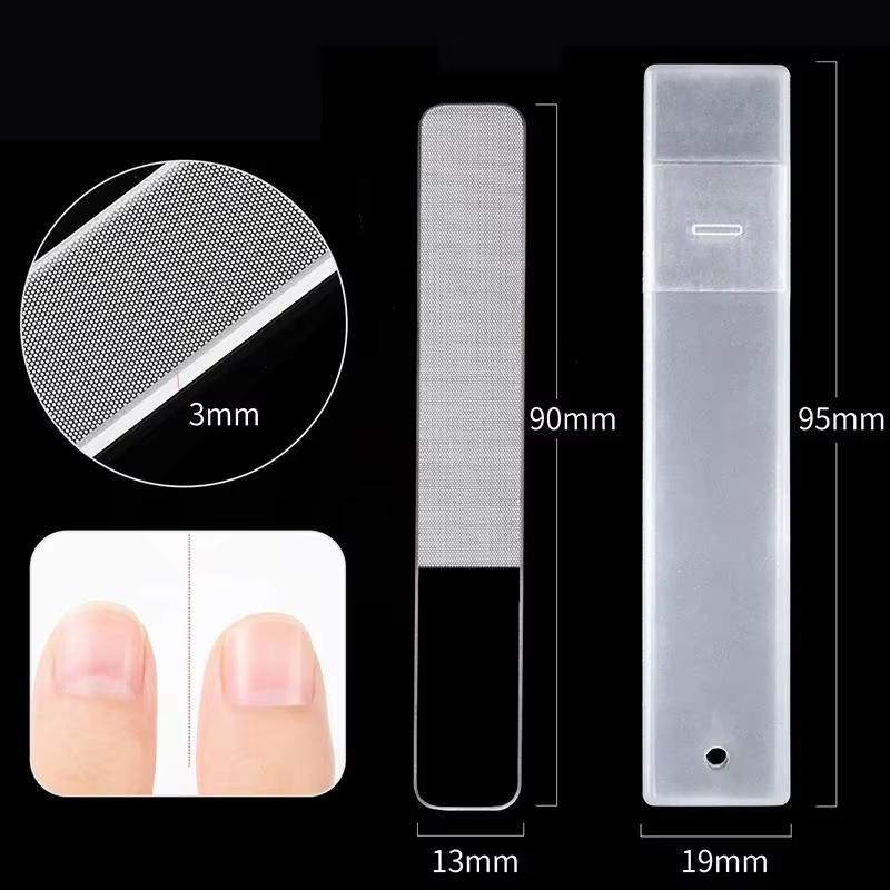 Lime à ongles pour Nail Art, ponçage Transparent, polissage, lime en verre Nano Durable, fournitures