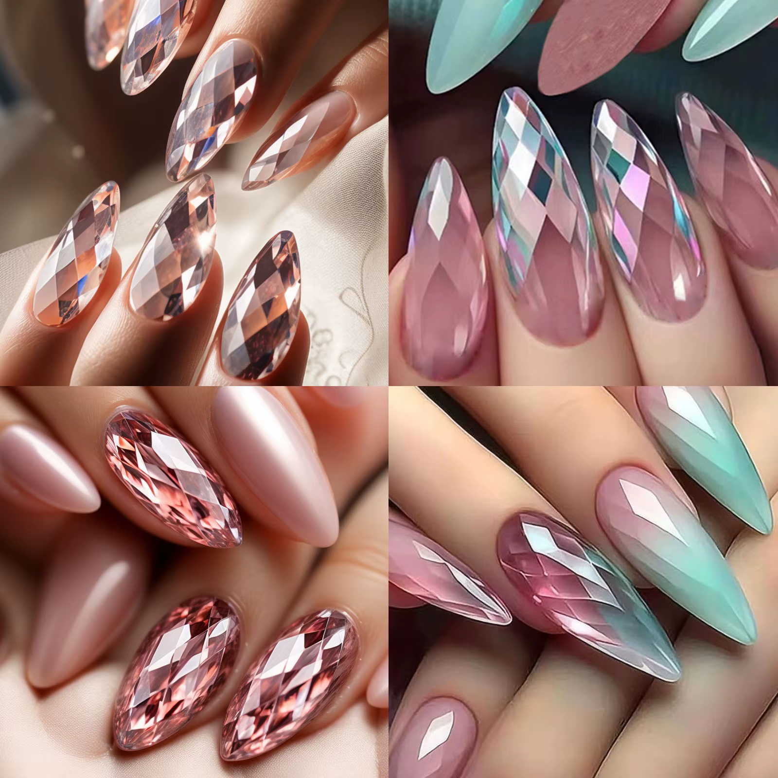 120/140 pièces 3D diamant amande Ballet cercueil faux ongles clair presse sur ongles pour Gel acryli