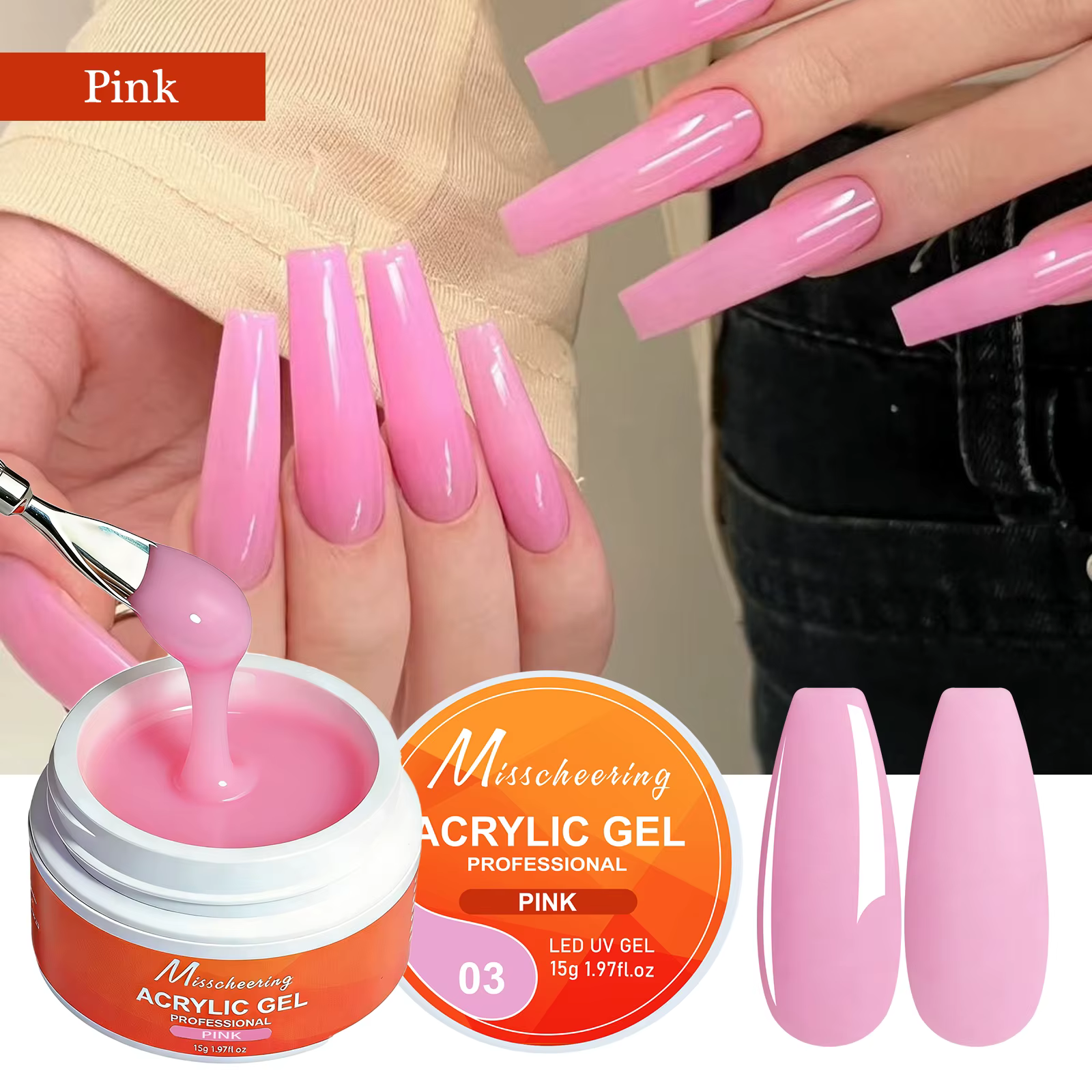 15g solide constructeur Gel durci constructeur ongles Gel acrylique cristal Extension d'ongle Gel co
