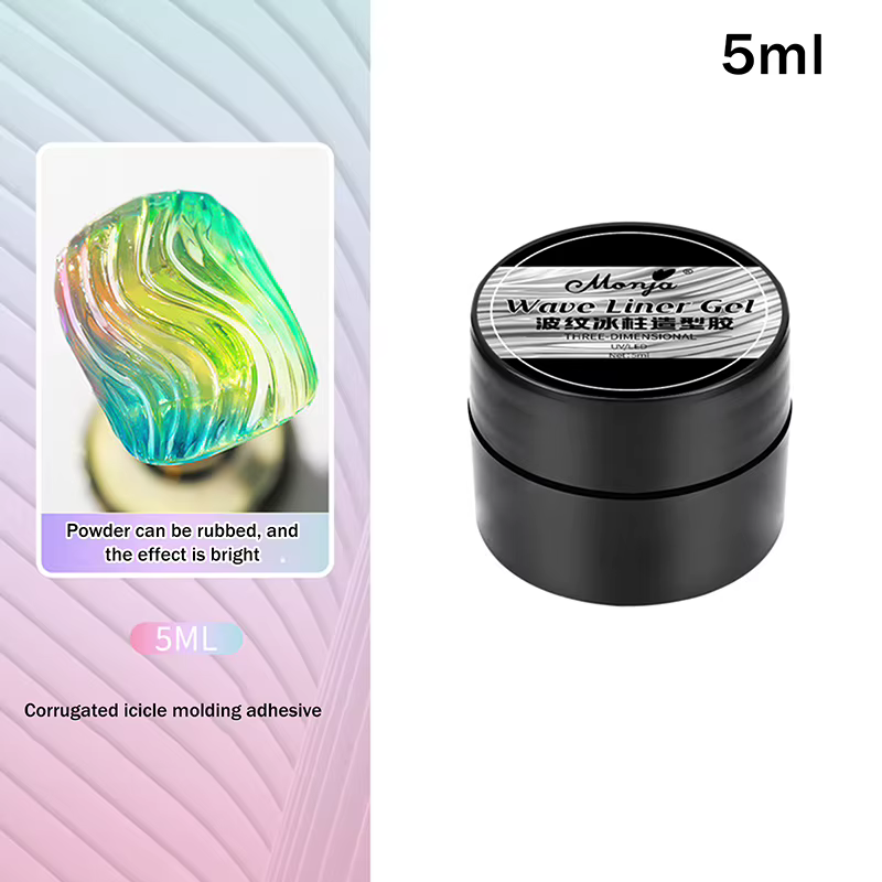 Colle à ongles transparente 3D, 1 pièce, vernis à ongles Gel avec poudre chromée pour l'amélioration