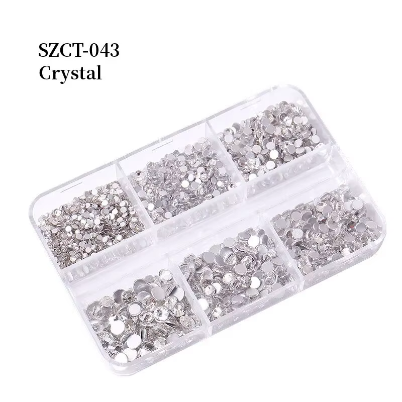 6 grilles SS6-20 taille mixte rose Bronze argent Flatback strass gemmes diamants clignotants 3D Nail