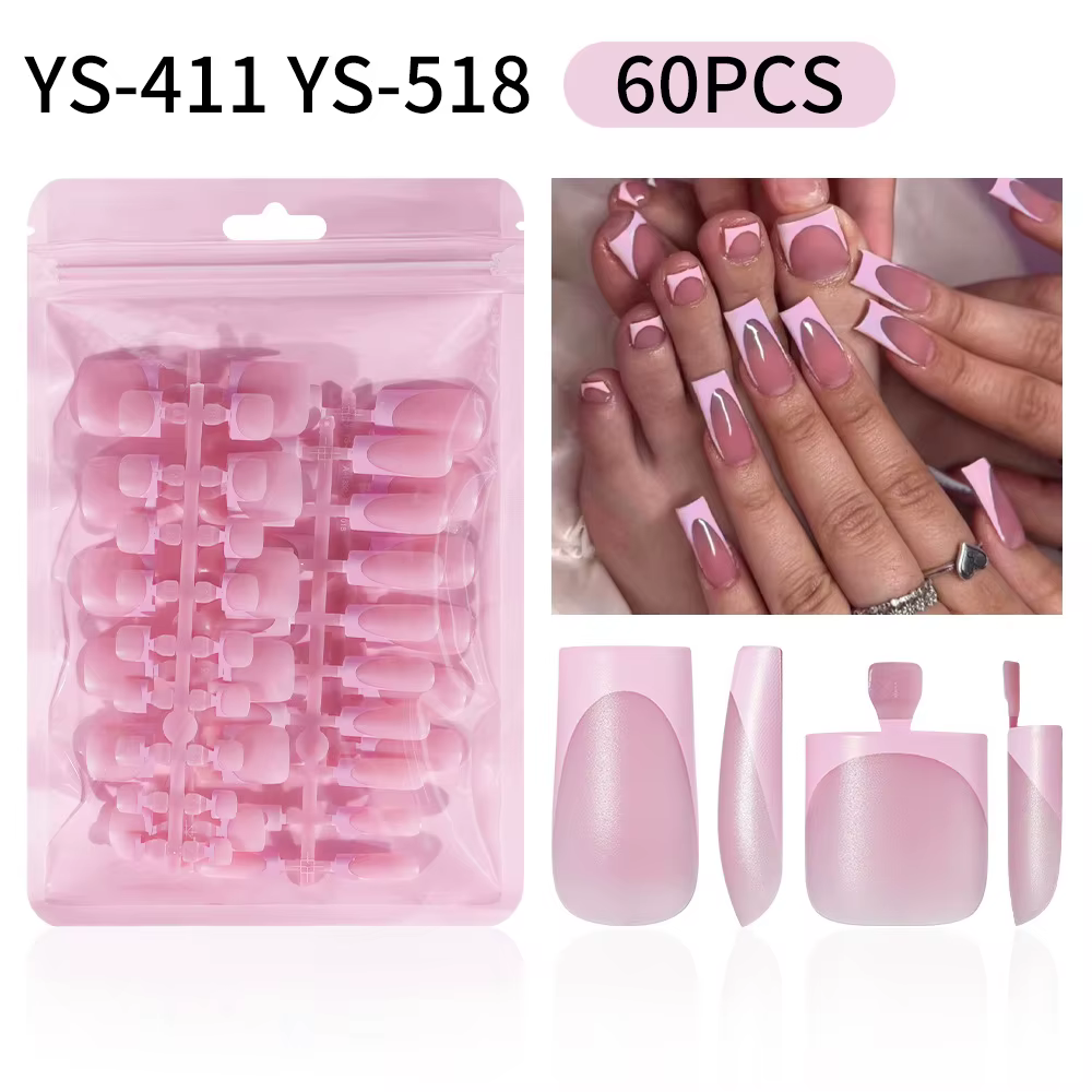 60 pièces Nail Art conseils orteil blanc français presse sur ongles noir français conseils ongles ro