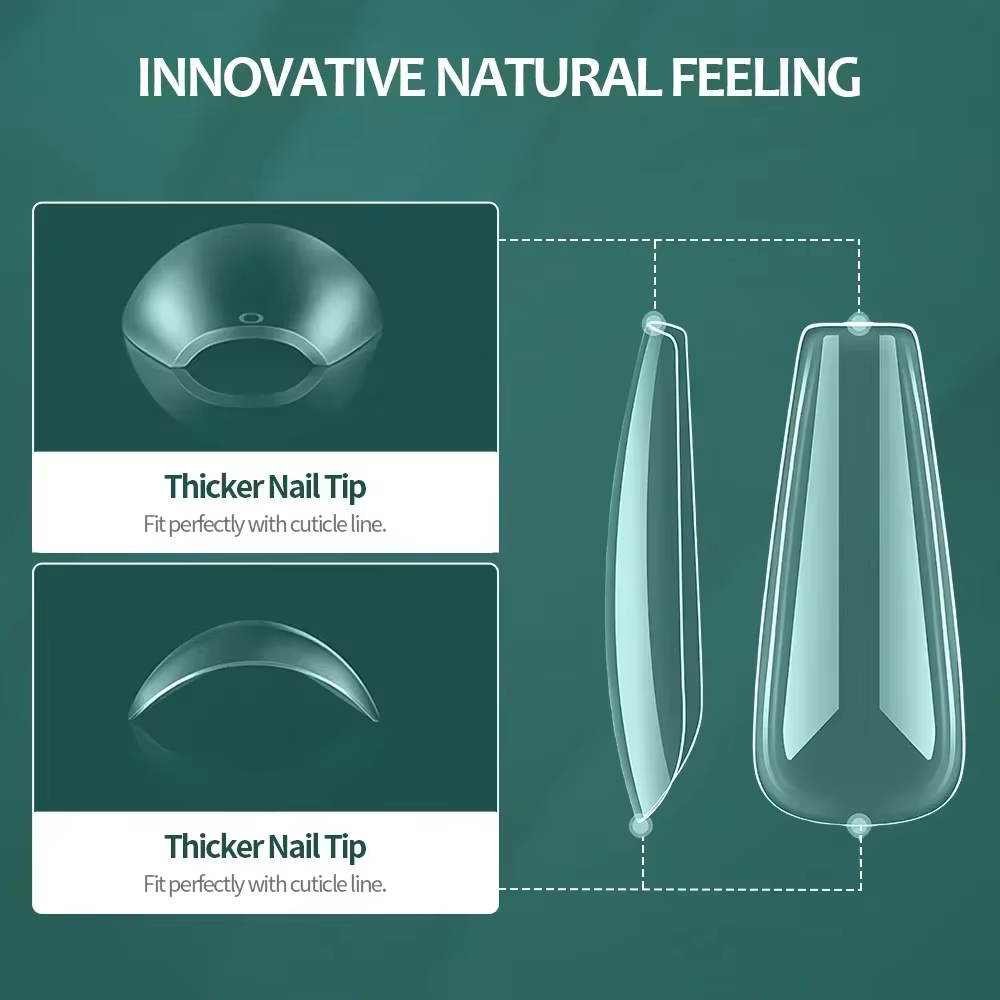 NAILPOP – faux ongles en Gel souple, 600 pièces, couverture complète, cercueil, amande, forme ovale,