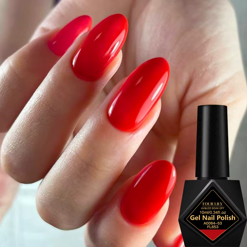 Vernis à ongles gel rouge, noir et blanc 10 ml, sans TPO ni HEMA, fournitures pour salon de manucure