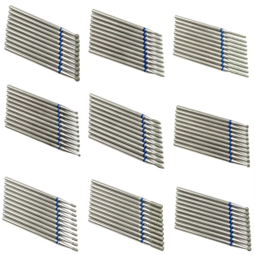 10 pièces ensemble diamant foret à ongles rotatif fraises électriques pour pédicure manucure fichier