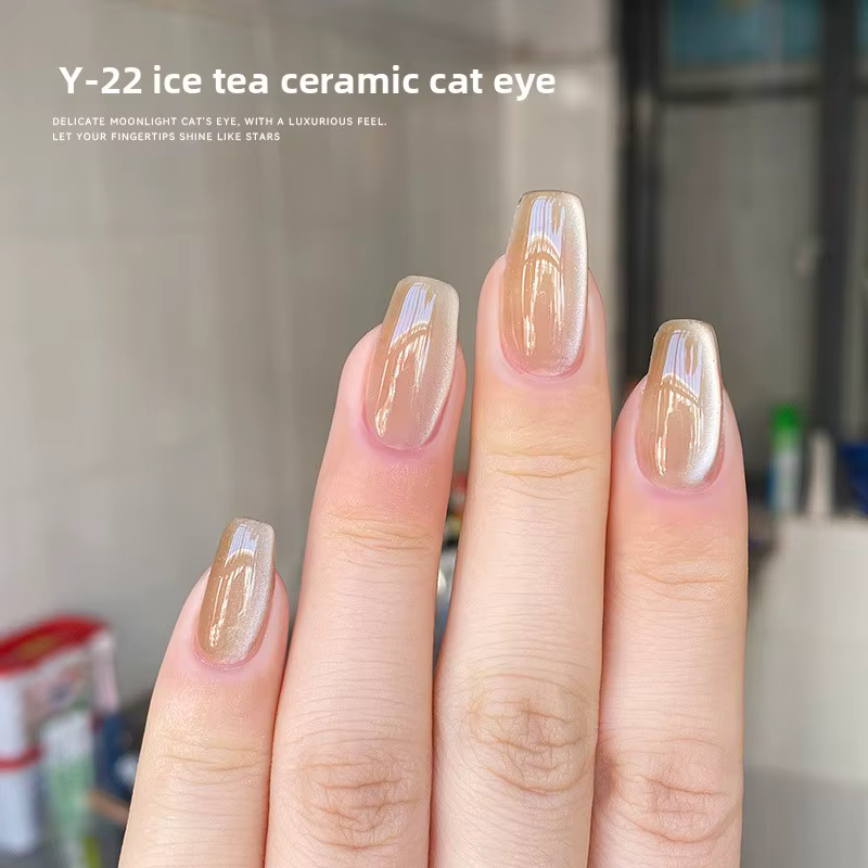 Vernis à ongles gel effet œil de chat en porcelaine blanc clair, magnétique, pour manucure flatteuse