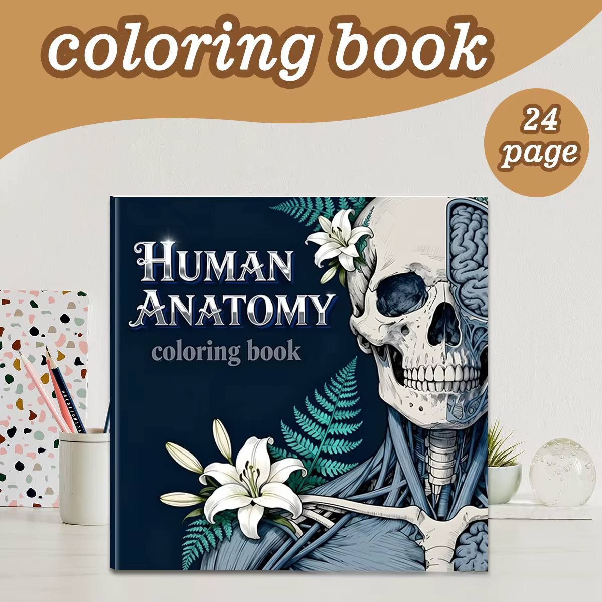 Livre de coloriage sur l'anatomie humaine, 24 pages, illustrations médicales pour étudiants, infirmi