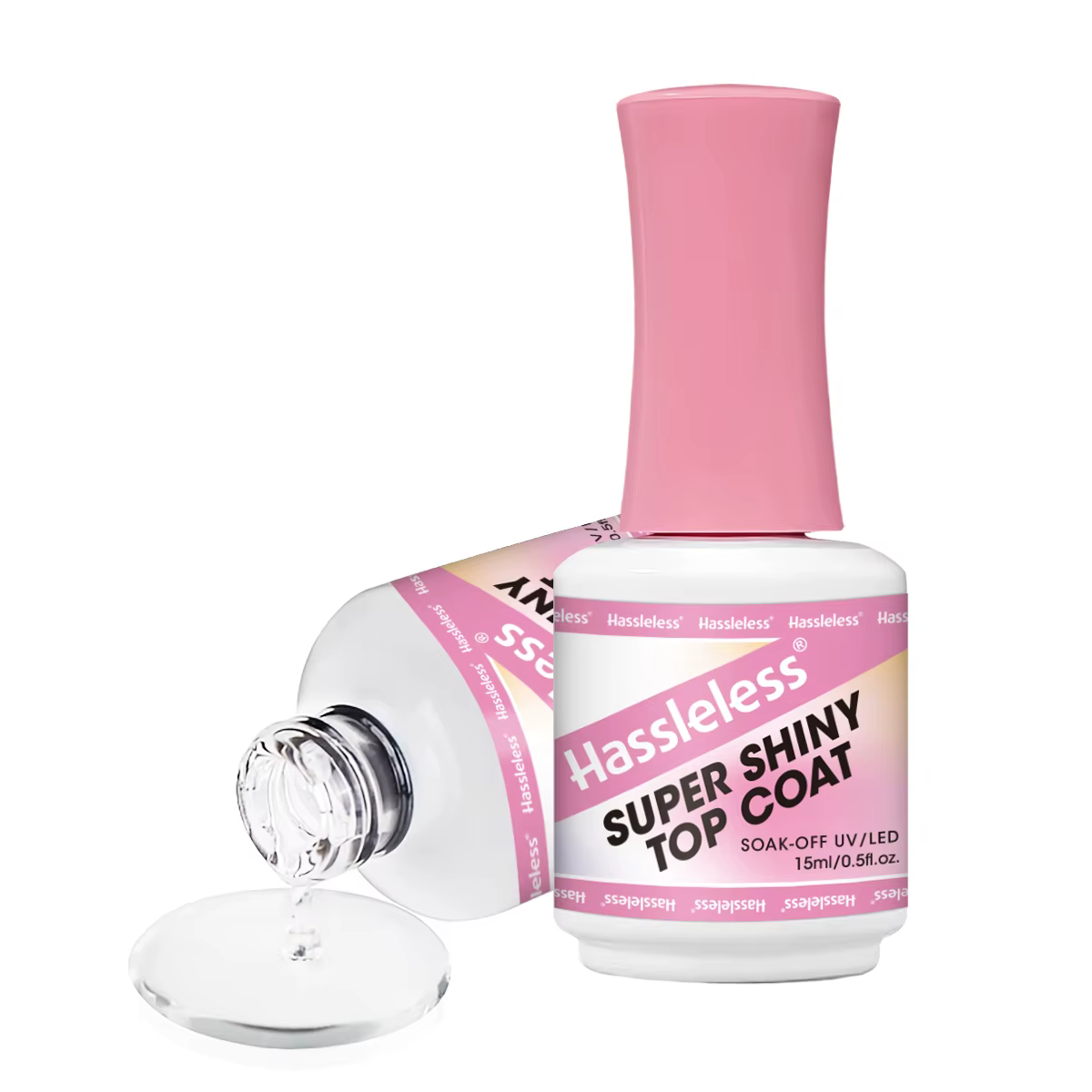 Vernis à ongles en gel ultra-brillant Hassleless Single Pack - couche de finition en gel brillant, v