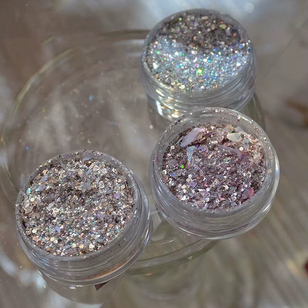 Poudre scintillante pour Nail Art, 1 g/boîte, coquille mixte, opale, paillettes, feuille holographiq