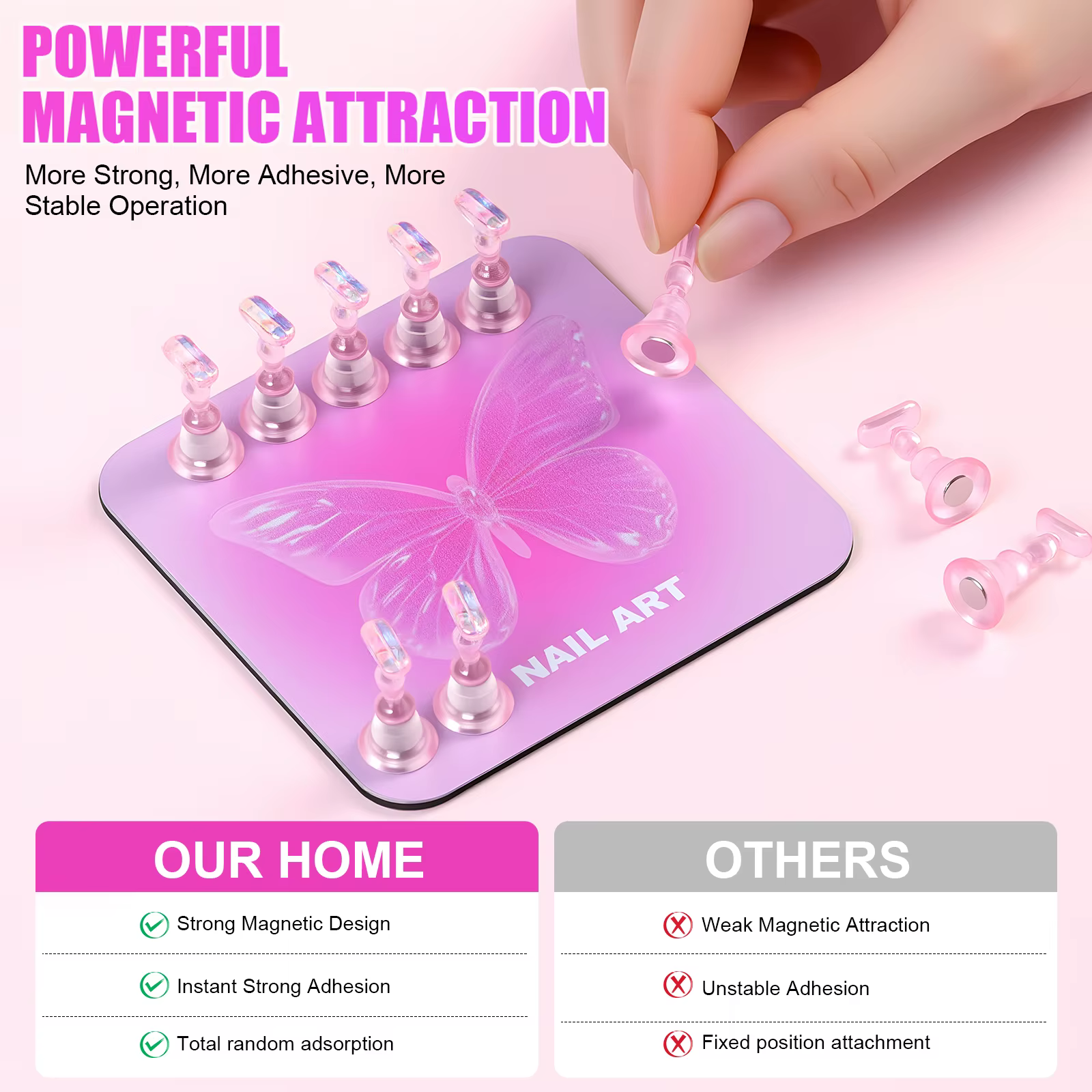 Support à ongles pour peinture des ongles, support à ongles en forme de cœur pour presse/affichage e