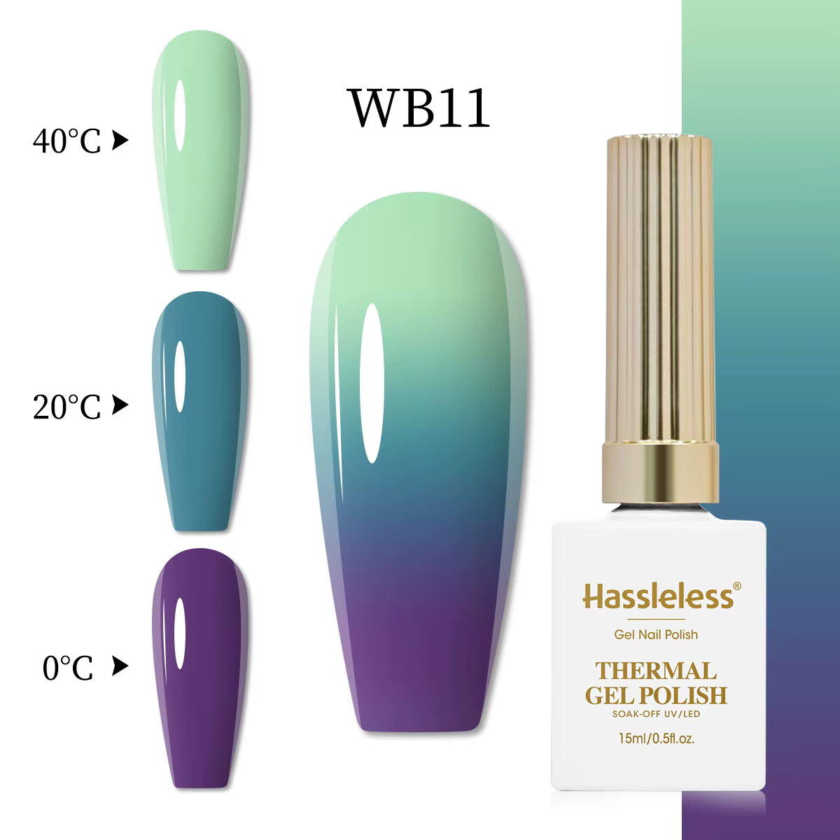Vernis à ongles gel à couleurs changeantes, sensible à l'hiver, changement de couleur à basse tempér
