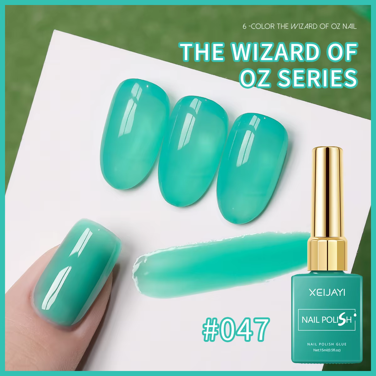 Ensemble de vernis à ongles en gel vert 15 ml (1/6 pièces), vernis à ongles UV LED longue durée, sem