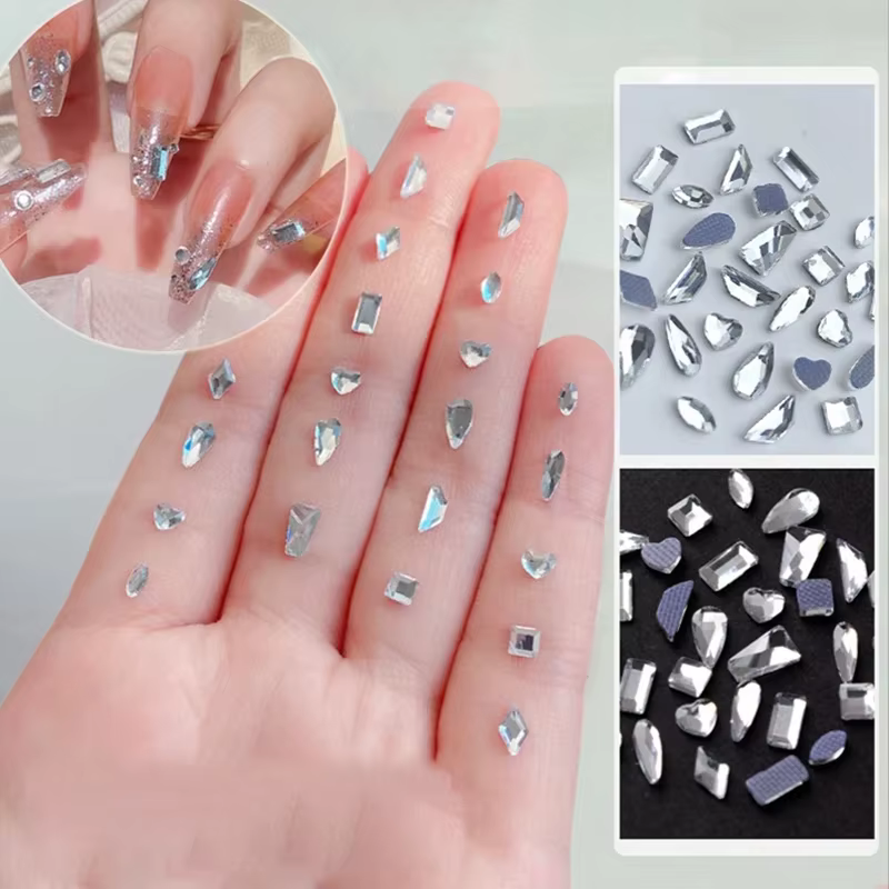 200/100 pièces cristal ongles strass AB breloques de luxe Nail Art Flatback gemmes pour 3D décoratio