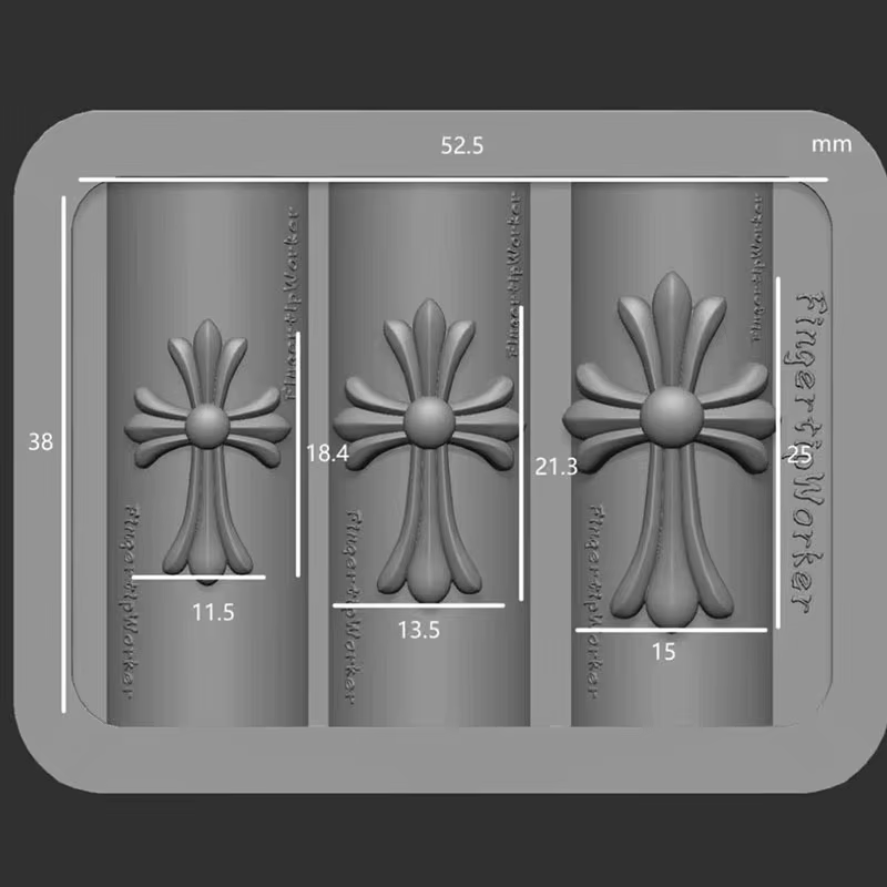 Moule 3D gothique pour nail art à rivets, en silicone transparent, pour décoration DIY de lettres pu