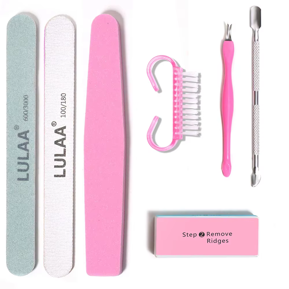 Kit d'outils professionnels pour ongles, kits de manucure, brosse à ongles, accessoires de lime à on
