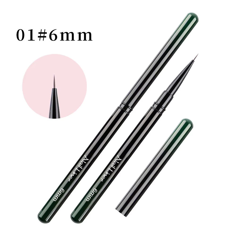 Pinceau de précision pour nail art 6/9/12/15/18/25mm – Stylo de dessin à fines rayures pour manucure