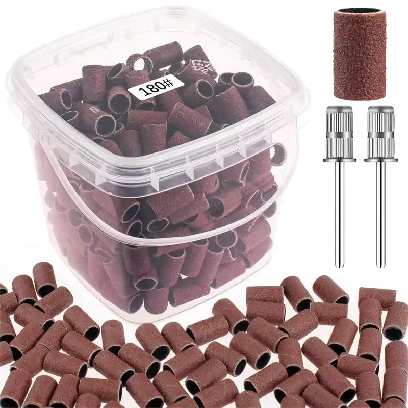 Bandes de ponçage pour nail art, grain 80 120 180 240 avec 2 forets pour manucure et pédicure, acces