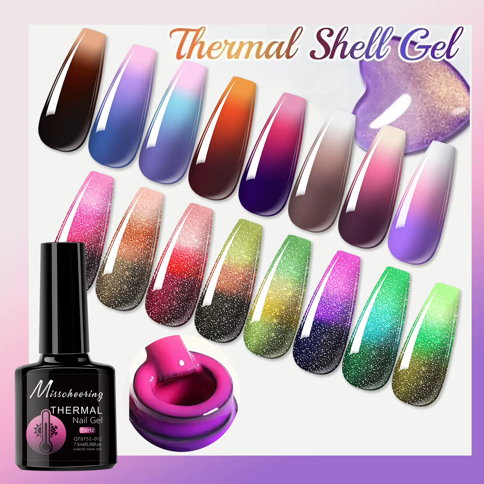 Vernis à ongles Gel à couleur changeante, sensible à la température, à tremper, UV LED, pour manucur