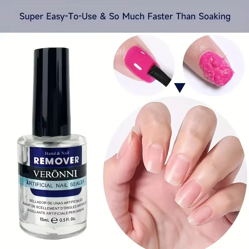 Dissolvant Rapide de Verhéritage à Ongles Gel UV LED, 15ml, Fonction de Nettoyage, pour Manucure à U