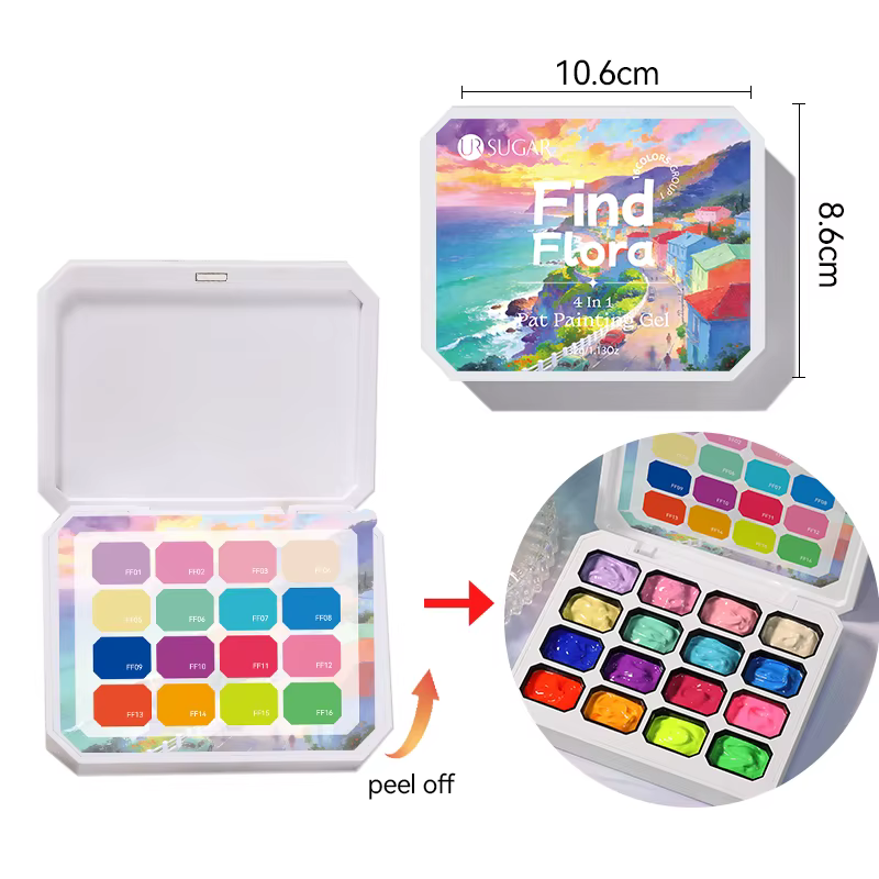 UR SUGAR 4 en 1, 16 couleurs, gel de peinture pour dégradé, estampage, dessin de motifs, UV/LED, pal