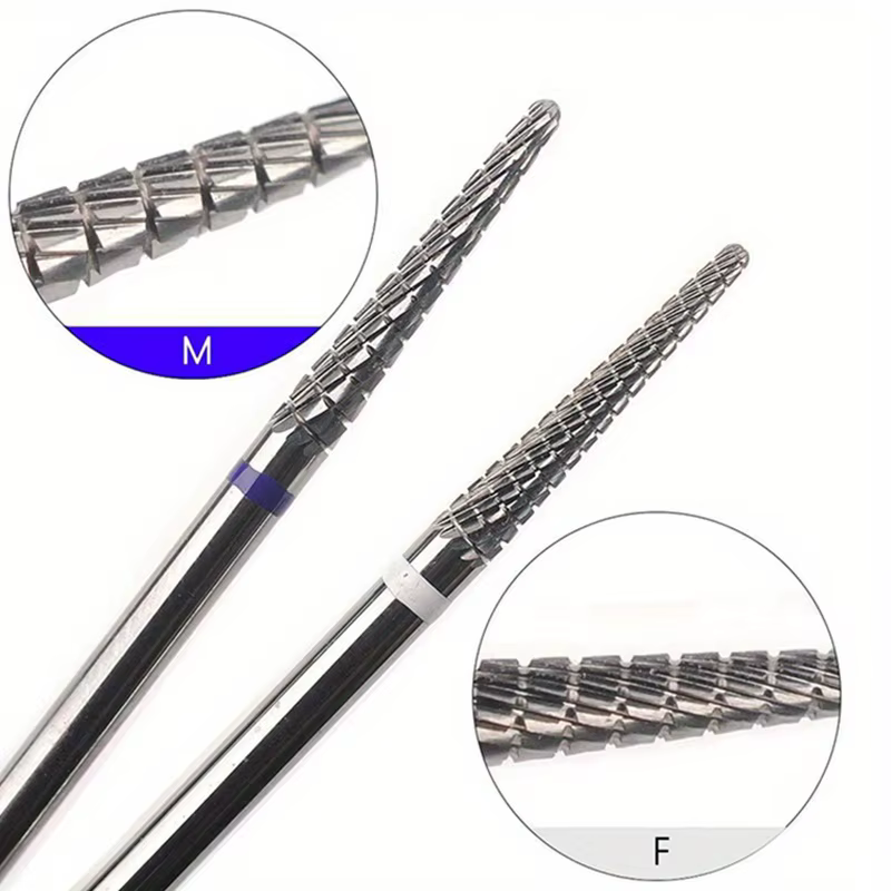 1/2 pièces carbure cuticule propre ongles peu cône ongles forets électrique meulage bavure manucure