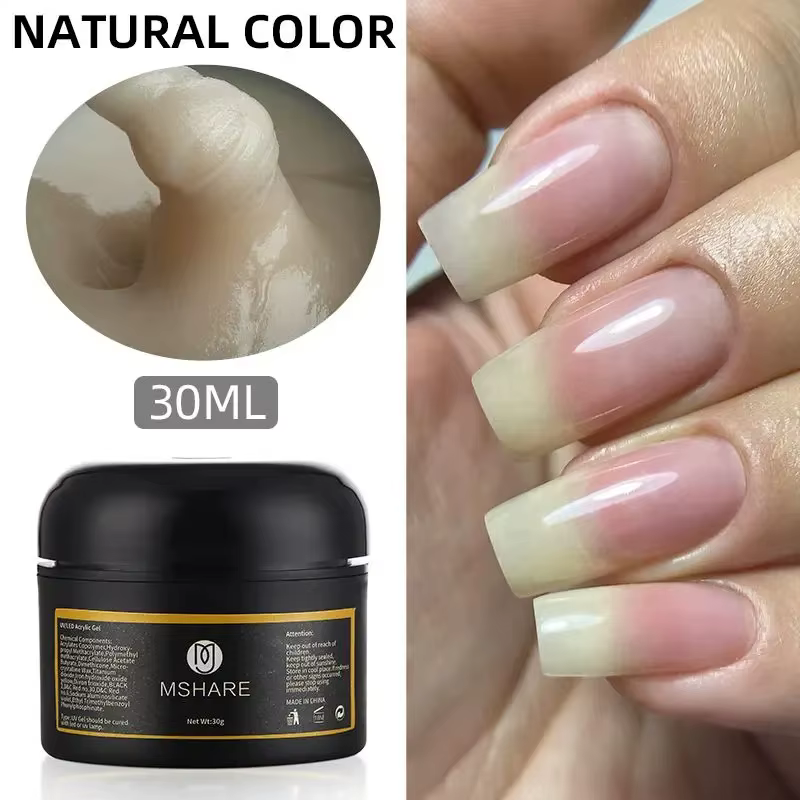MSHARE 30g aspect naturel Poly ongles acrylique Gel Extensions d'ongles constructeur UV Led Acrylgel