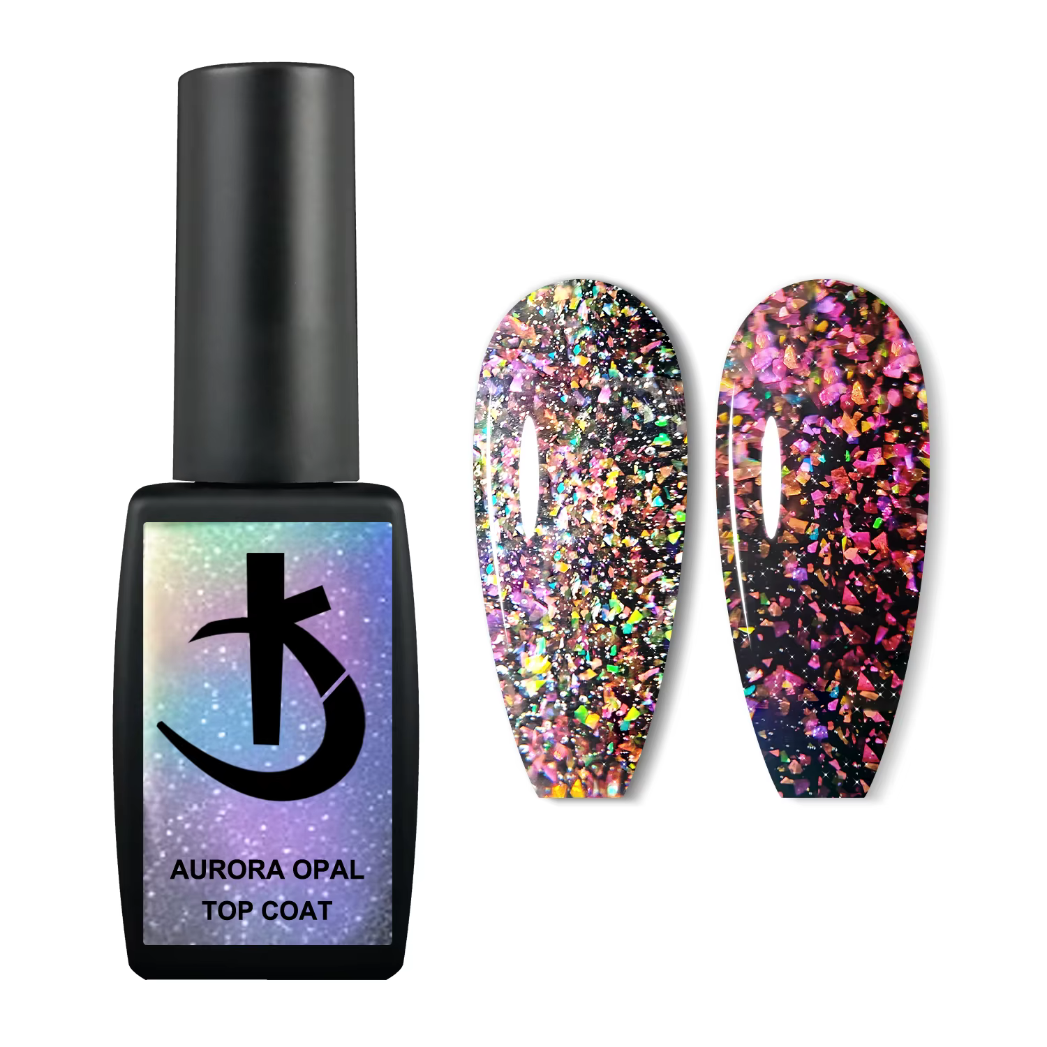 KODI JYJ Aurora opale sans lingette couche de finition vernis uv semi-permanent paillettes Gellac 12