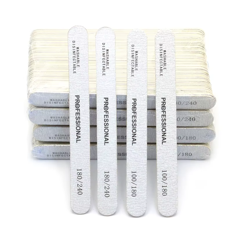 100 pcs/lot limes à ongles professionnelles 180/240 meulage polissage manucure pédicure Double face