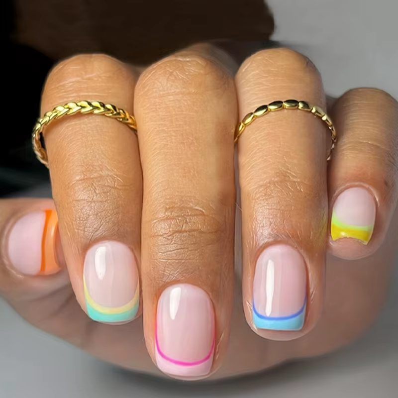 Faux breloques de style français pour filles douces manucure tête carrée ballerine faux patchs press
