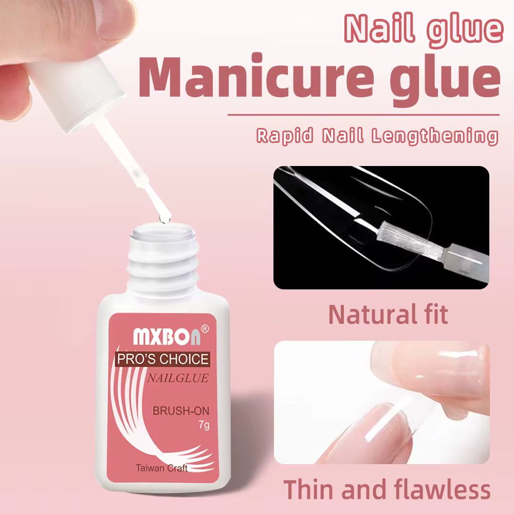 Colle pour faux ongles à séchage rapide, 7g, Super forte, avec brosse, pointes en acrylique, strass,