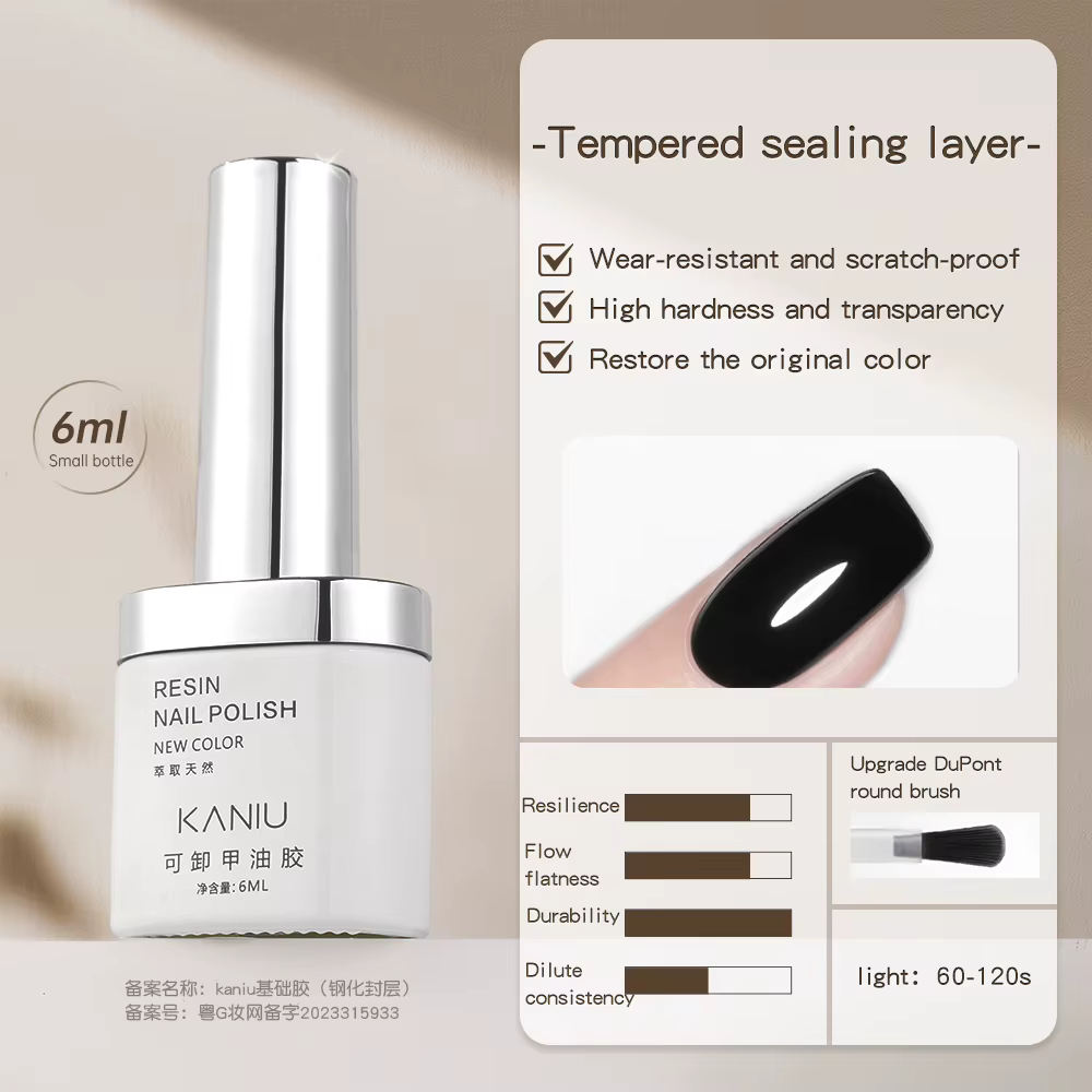 Kaniu 6ML Résine Gel Fonctionnel de Base pour Ongles avec Base Coat et Top Coat, Idéal pour la Créat