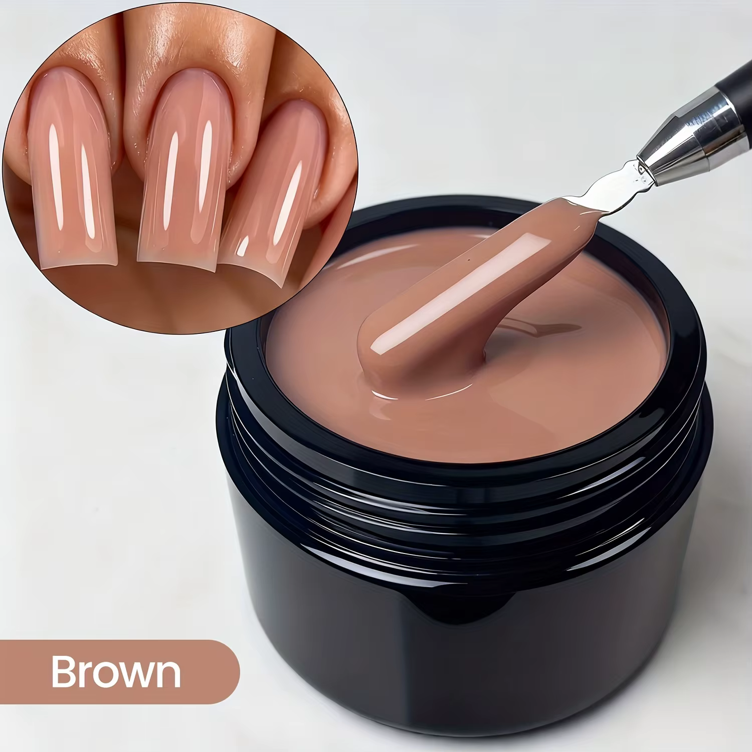 Gel constructeur pour ongles en gel nude rose poussiéreux duolingdai 30G, gel constructeur scintilla