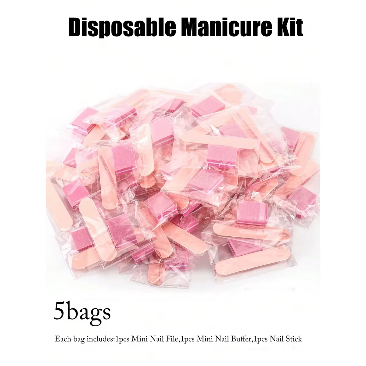 Kits de manucure, paquet individuel 3 pièces, Kit à pression sur les ongles, bâton à ongles, lime à 
