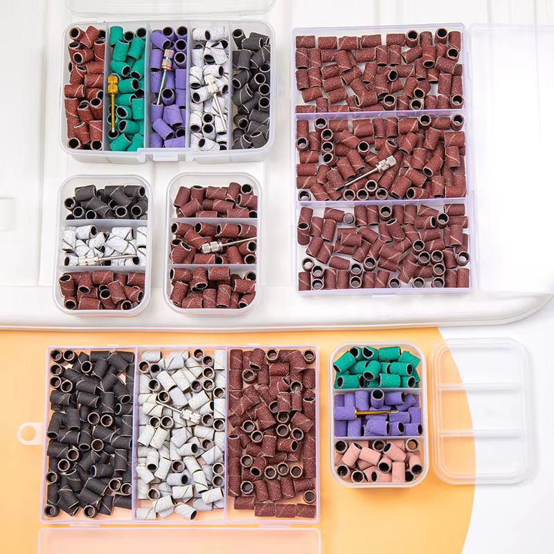 Bandes de ponçage pour ongles en boîte, avec forets à mandrin, pour Machine électrique, broyeur de f