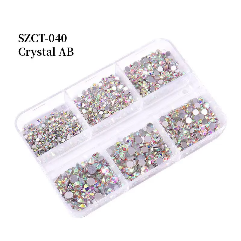 6 grilles SS6-20 taille mixte rose Bronze argent Flatback strass gemmes diamants clignotants 3D Nail
