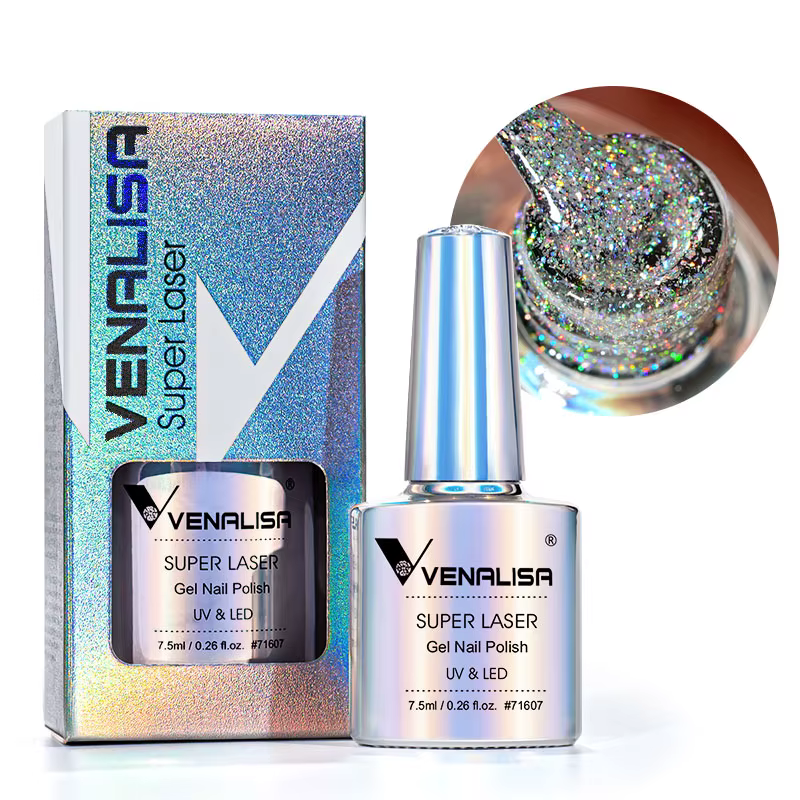 Venalisa 7.5ml Super Laser vernis à ongles effet paillettes scintillant Semi Permanent CANNI couleur