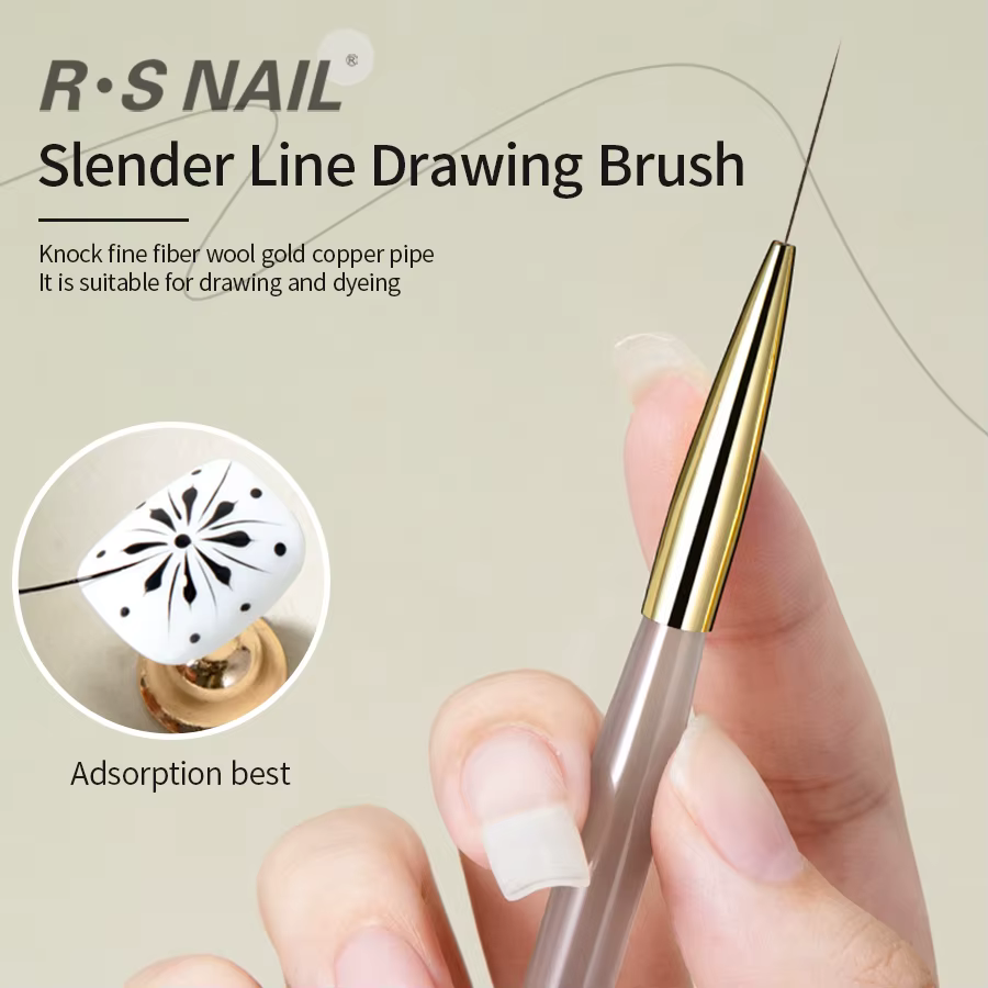 RSNACanon-Pinceaux à Ongles pour Nail Art, Stylo de Peinture à Rayures Françaises, Long Dessin Mince