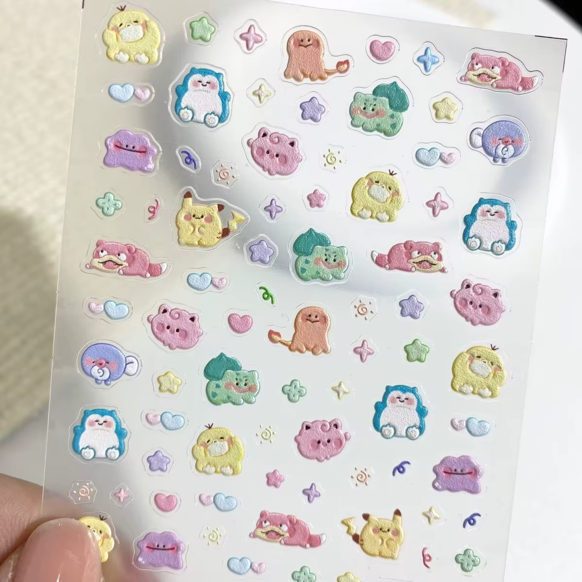 Autocollants pour ongles Pokemon Pikachu, en relief 5D, pour Nail Art, tasse d'eau, coque de télépho