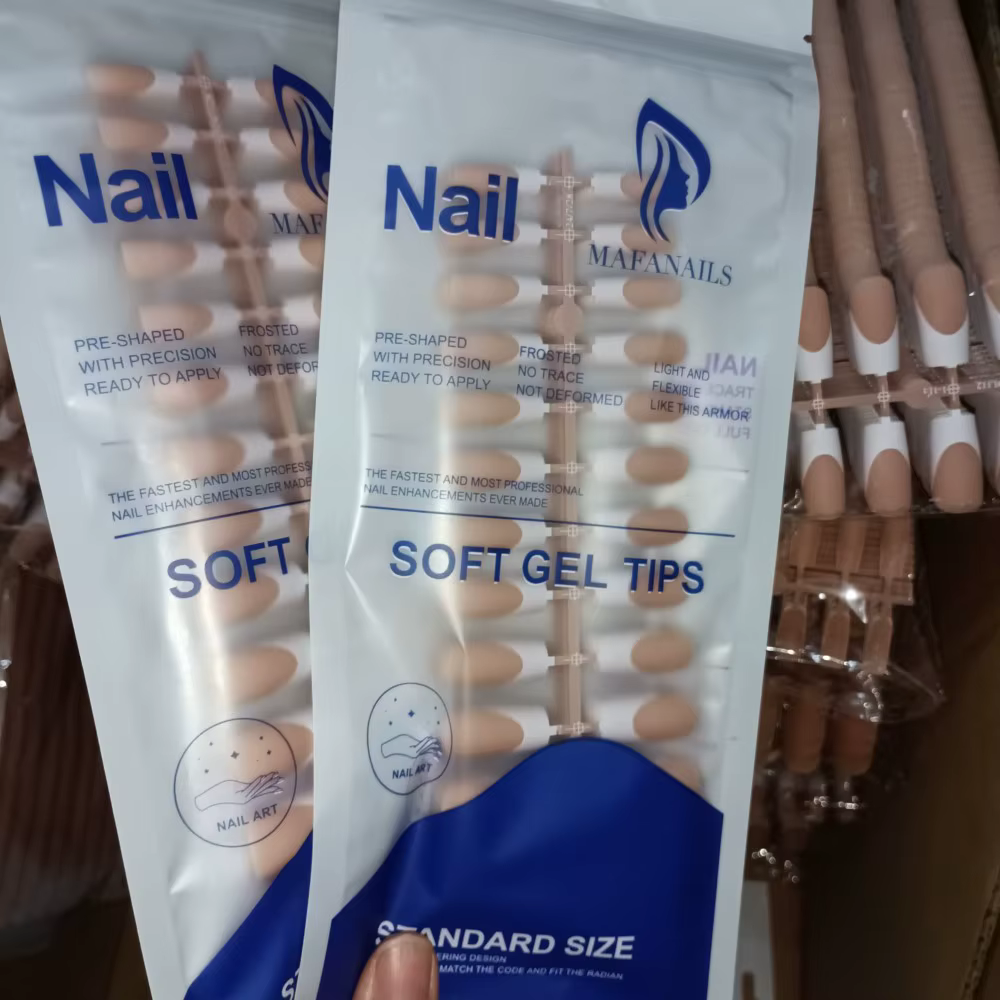 120 pièces rose pointe française ongles à pression longueur moyenne forme carrée avec finition brill