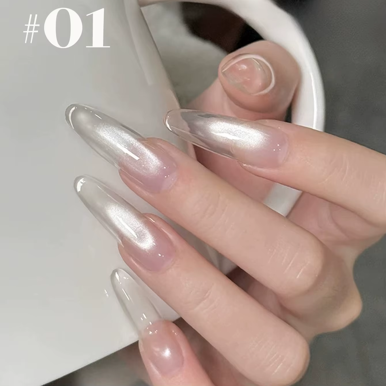 1-12 pièces WS Style chaud Non-gris universel blanc oeil de chat Gel vernis à ongles Super Flash bla