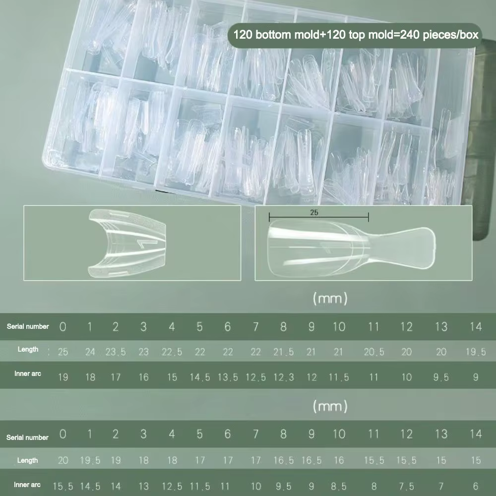 240 pièces Nouvelles formes d'ongles ovales pour sandwich, sans trace, ultra-fines, pour raccourciss
