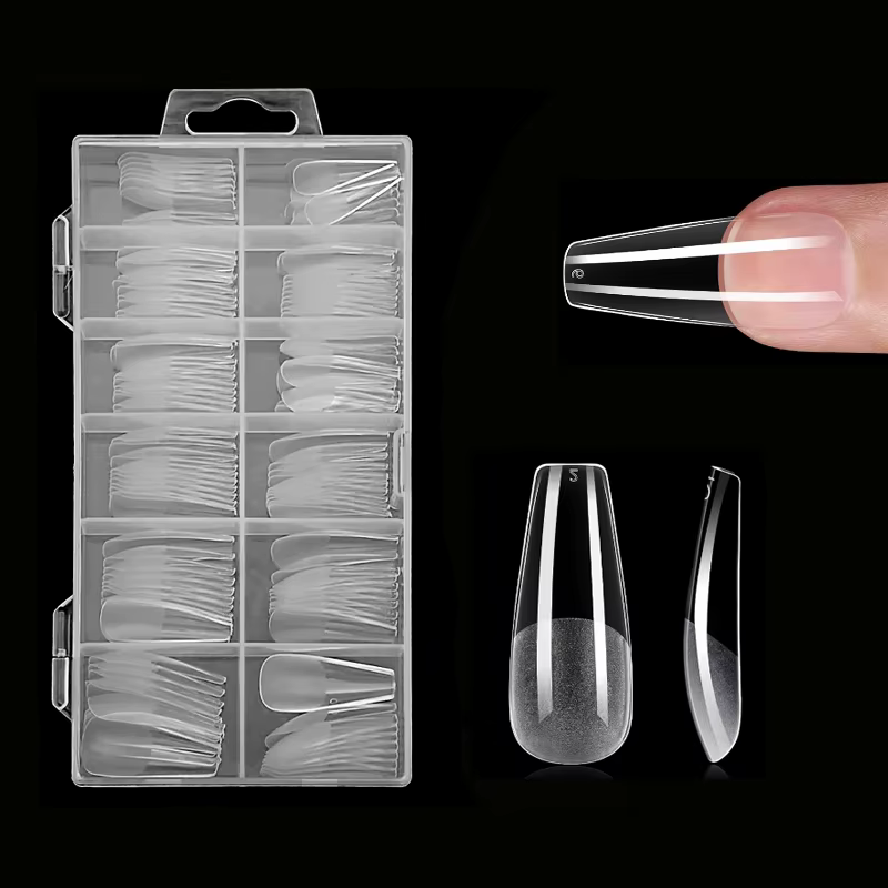 120 pièces couleur Pure mat Ballet cercueil ongles conseils longs Transparent acrylique faux ongles