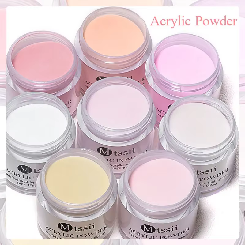 MTSSII – poudre acrylique transparente, 10g, Nude, blanc, rose, polymère professionnel pour Extensio