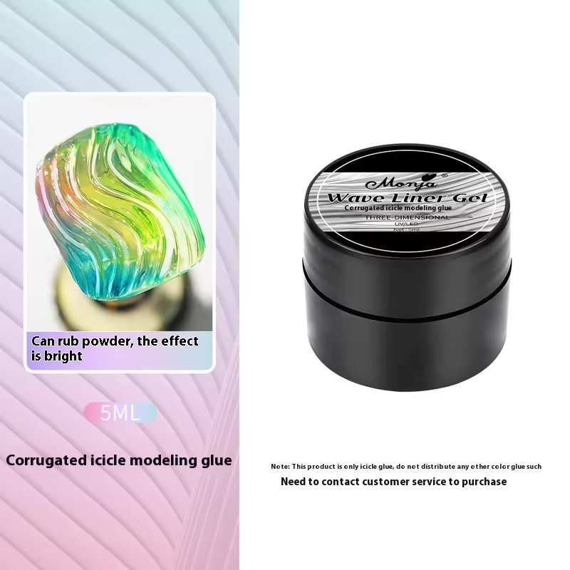 Vernis à ongles Gel ondulé Semi-Permanent, moulage chromé solide, Gel UV pour peinture à la main, de