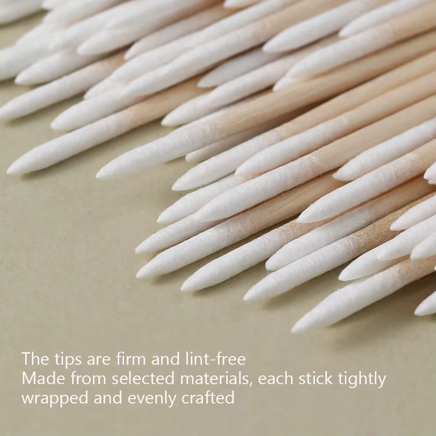Coton-tige à Double extrémité, 100 pièces, pointes fines pour Nail Art, maquillage, Eyeliner, Correc