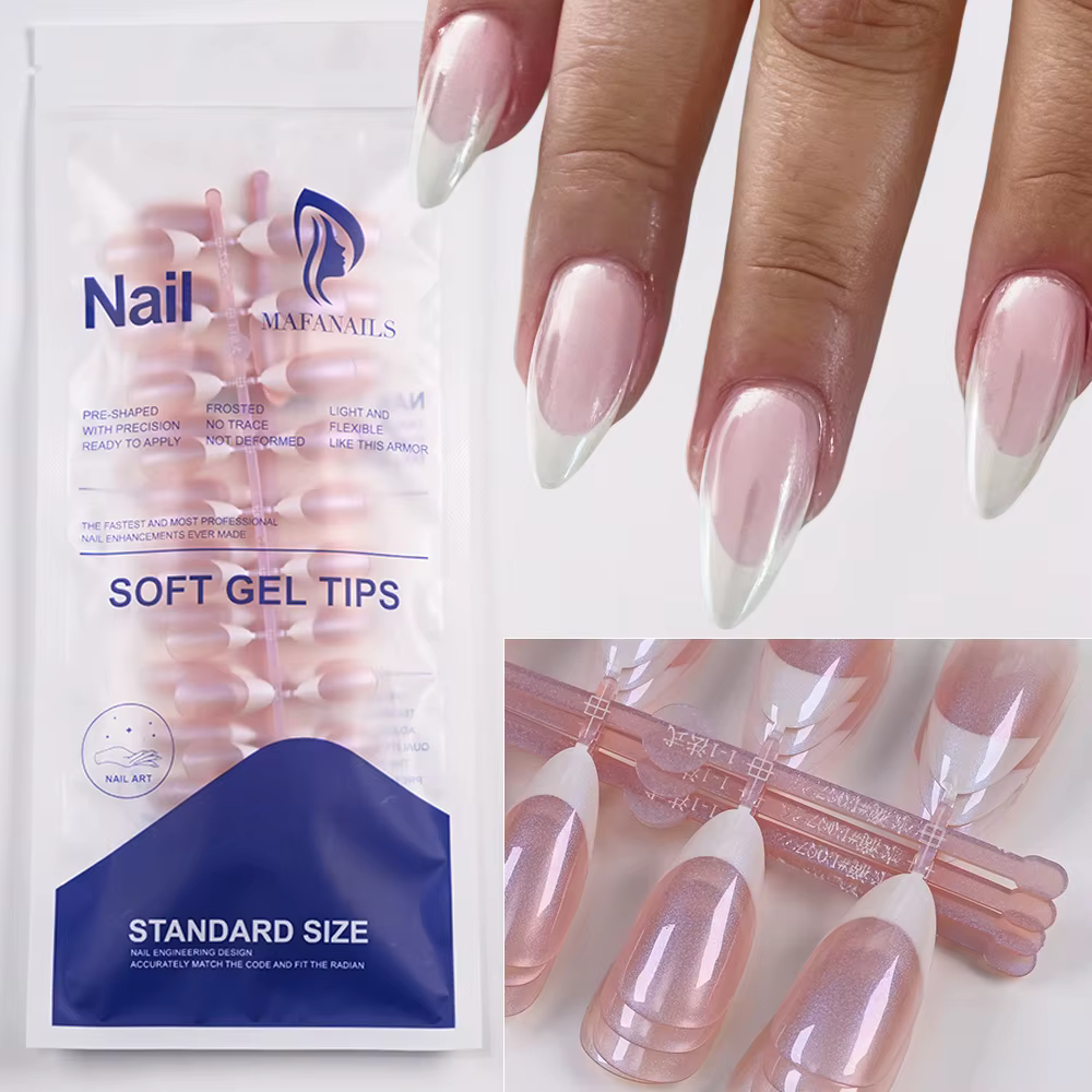 120 pièces faux ongles français nus Ballet amande carré doux Gel conseils presse sur ongles bord bla