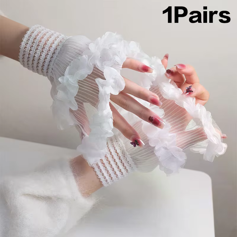 Équipement Photo pour ongles, maille courte, poignet, fausses manches, manucure décorative, faux man
