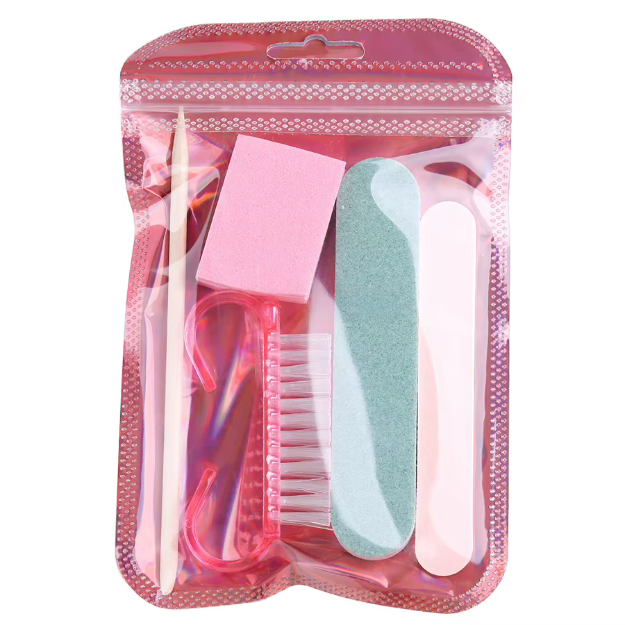 Kit de préparation des ongles à pression, avec tampon de lime à ongles, outil de polissage, bâton de
