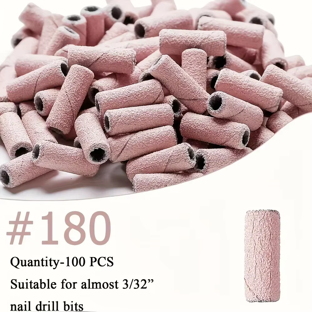 Bandes de ponçage professionnelles pour perceuse à ongles, 100 pièces, forets à ongles non parfumés 