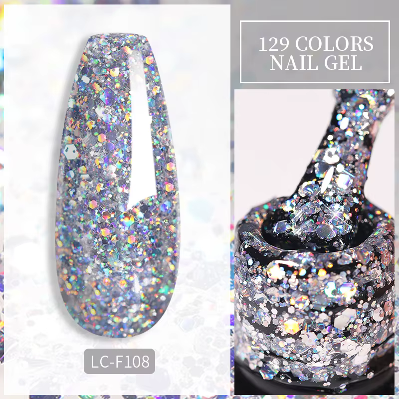 LILYCUTE paillettes paillettes Gel vernis à ongles brillant printemps été couleur Semi Permanant UV 